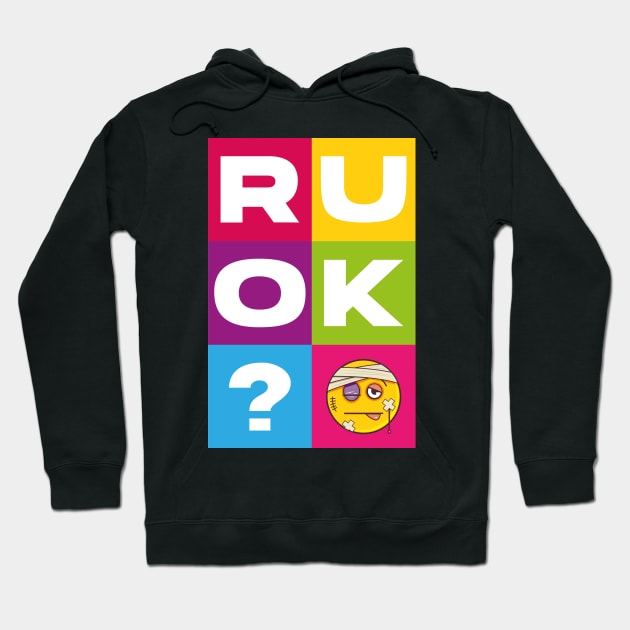 R U OK colours Hoodie by Bubsart78